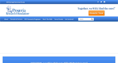 Desktop Screenshot of progeriaresearch.org